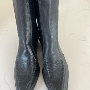 Laredo Black Leather Heeled Boots Women’s Size 8